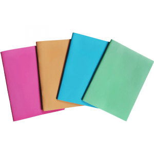 Cuaderno tapa flexible 24 hojas rayadas 4 colores pasteles. Paq.x12 surtidos