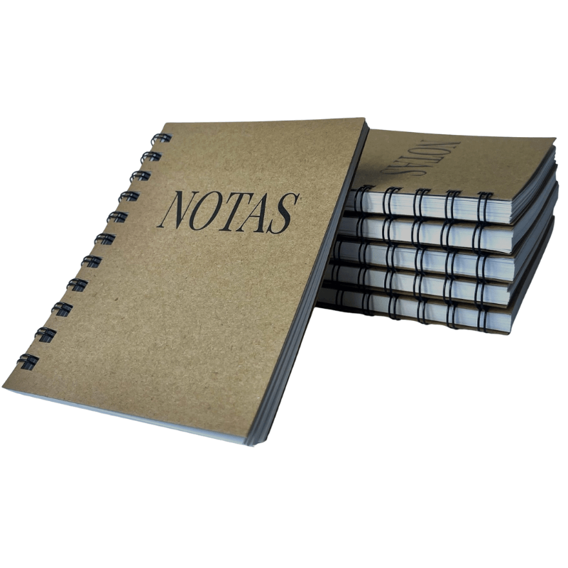 Libretas A6 tapa kraft notas 80 hojas rayadas Paq.x6