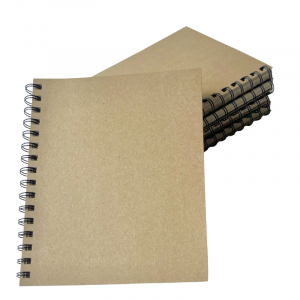 Cuaderno A5 tapa kraft 80 hojas rayadas anillado doble alambre