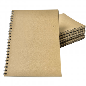 Cuadernos A4 tapa kraft 80 hojas rayadas anillo doble alambre
