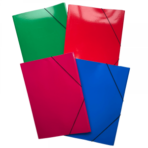 Carpetas oficio c/elastico 4 colores paq.x12 surtidos