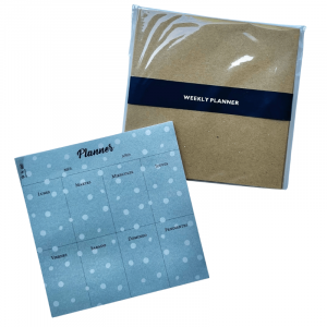 Planner 18x18 56 hojas tapa kraft tríptico