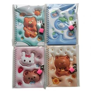 Diario Íntimo c/Candado Osito Pack x4