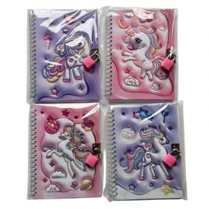 Diario Íntimo c/Candado Unicornio 2 Pack x4