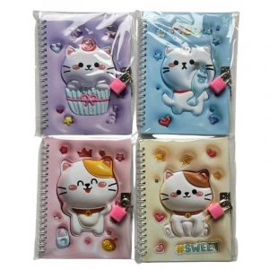 Diario Íntimo c/Candado Gatitos 3 Pack x4