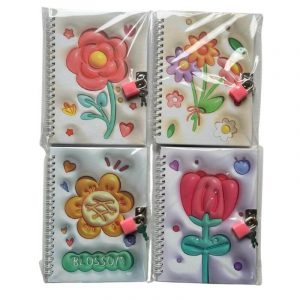 Diario Íntimo c/Candado Flores 2 Pack x4