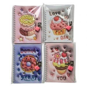 Diario Íntimo c/Candado Cupcake Pack x4