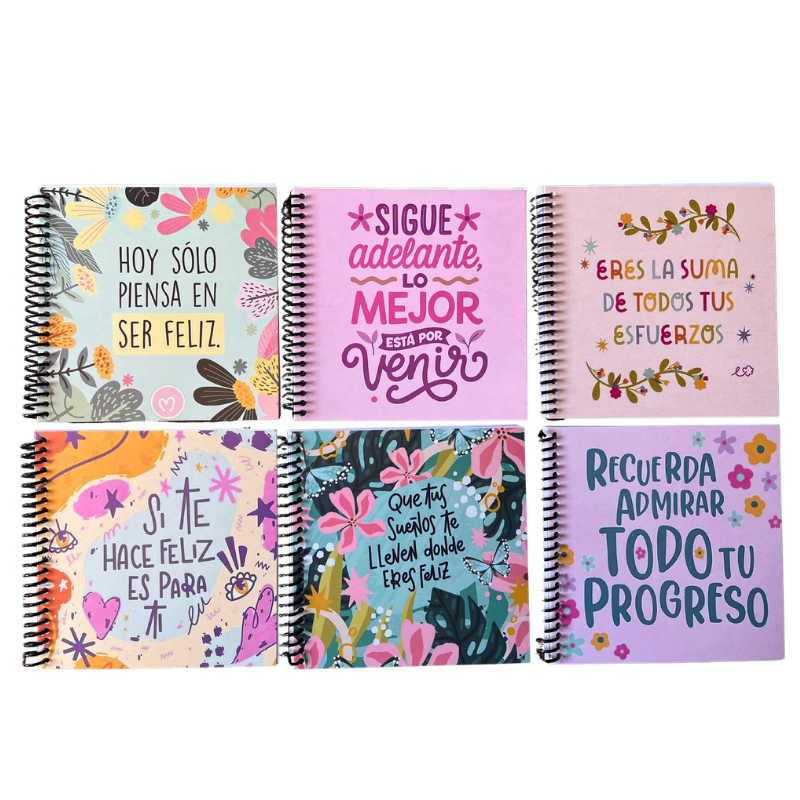 Libretas Frases Cuadradas Pack x12